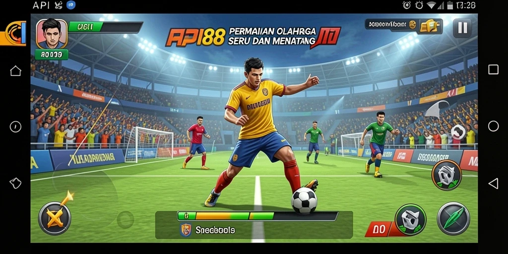 Tampilan gameplay API88 yang menggembirakan di lapangan olahraga virtual.