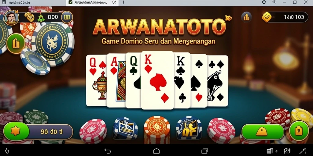 Screenshot ARWANATOTO menampilkan momen seru dalam permainan Domino.