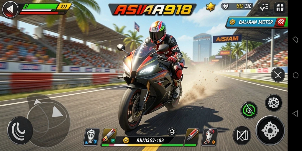 Gameplay balapan motor yang dinamis dan mendebarkan