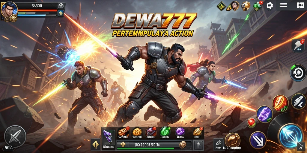 Screenshot menampilkan pertarungan seru dalam gameplay DEWA777.