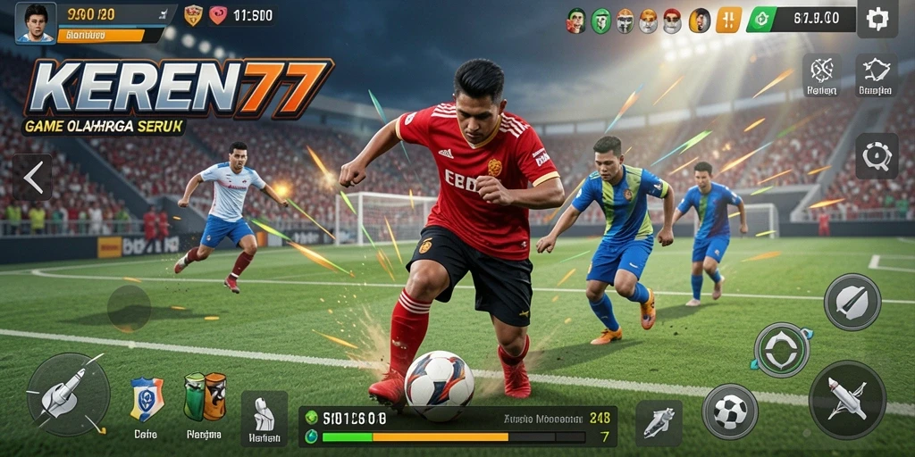 Tangkapan layar utama KEREN77 menampilkan aksi seru dalam permainan olahraga.