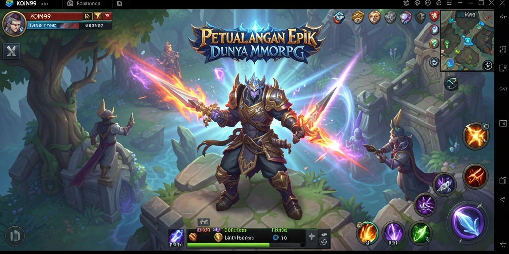 Gameplay KOIN99 menunjukkan petualangan seru dalam dunia MMORPG.