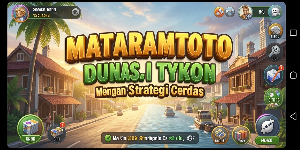 Screenshot gameplay <strong>MATARAMTOTO</strong> menampilkan momen strategis membangun bisnis.