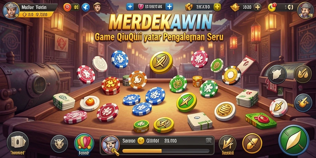 Tampilan gameplay seru dalam MERDEKAWIN saat bermain QiuQiu.