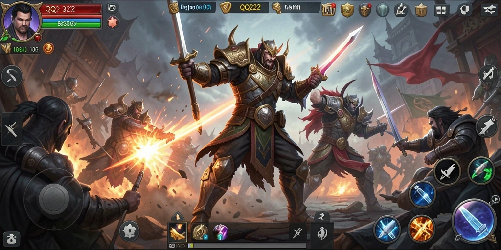 Tampilan gameplay QQ222 yang menegangkan dalam genre Tower Defense.