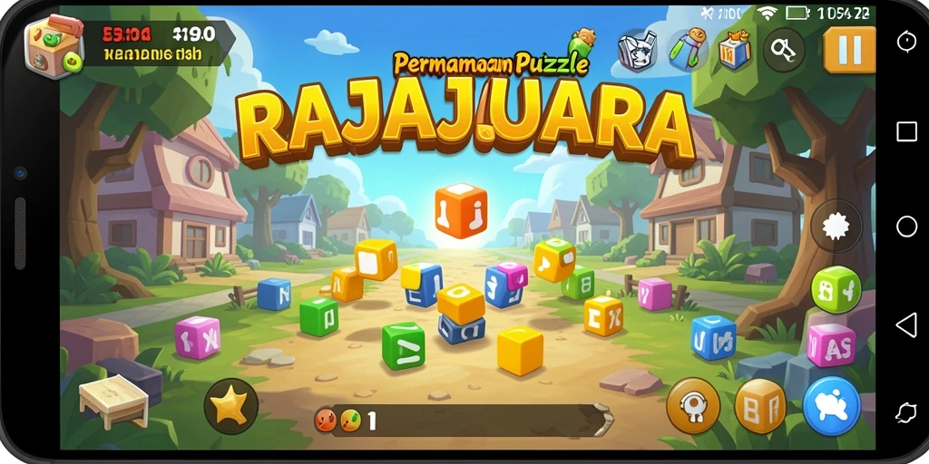 Tampilan gameplay RAJAJUARA yang penuh warna dan tantangan.