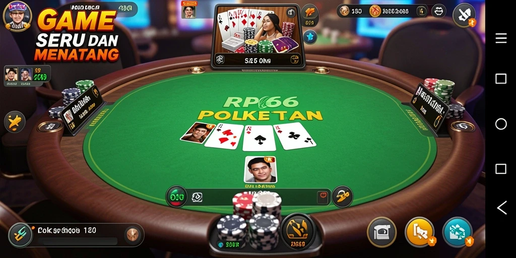Gameplay Poker yang mendebarkan dan seru di RP66.