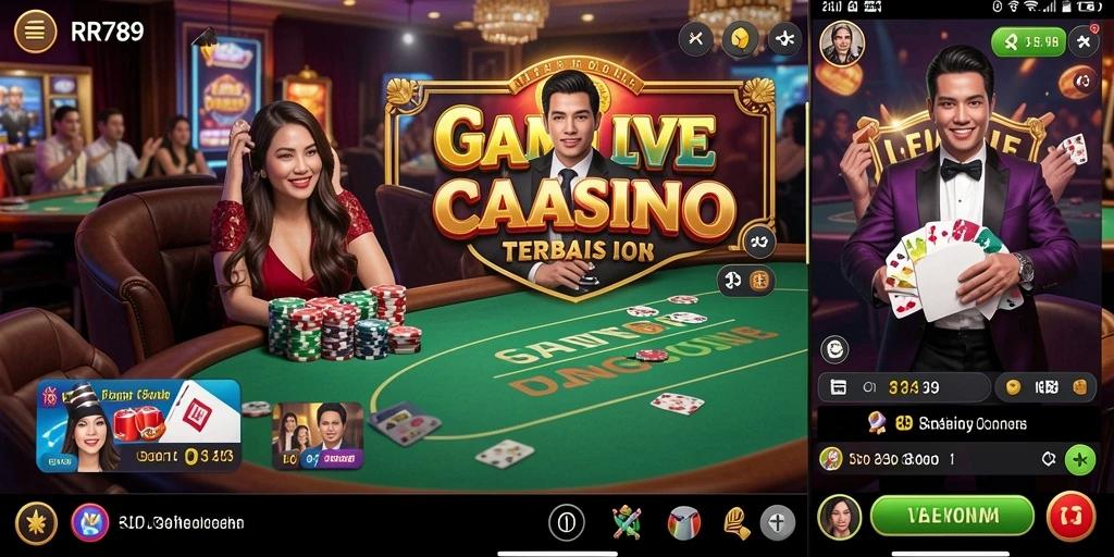 Tampilan gameplay Live Casino RR789 yang mendebarkan dan interaktif.