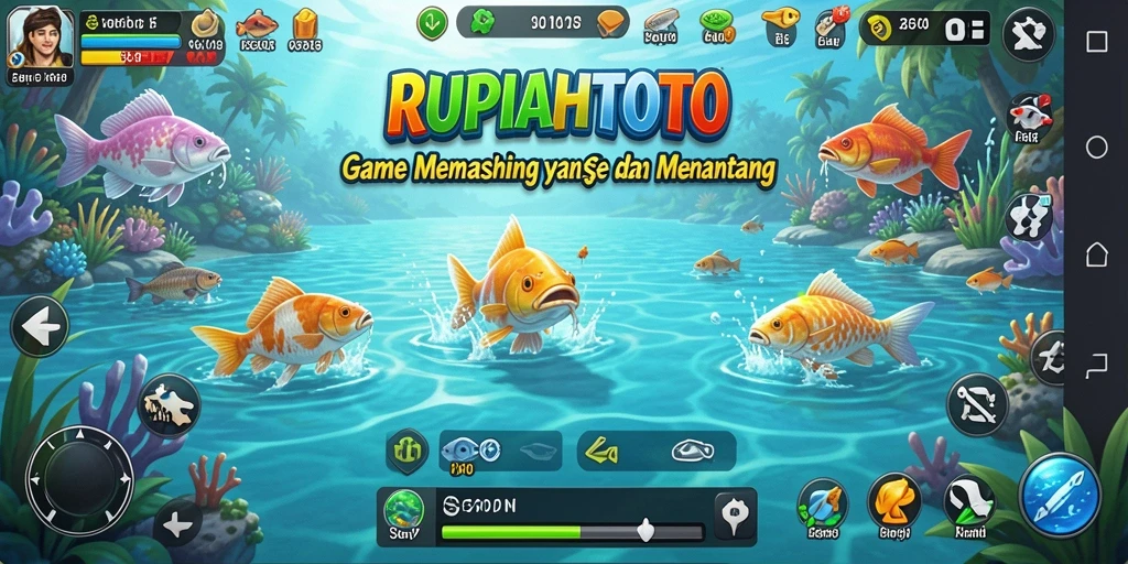 Tampilan screenshot gameplay RUPIAHTOTO dengan aksi memancing yang mendebarkan.