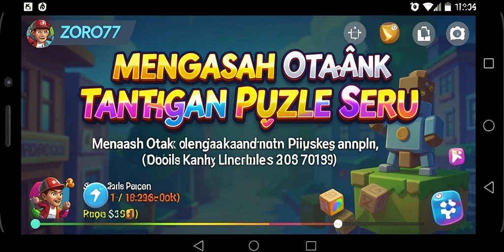 Tampilan gameplay puzzle yang menantang di ZORO77 dengan berbagai level menarik.